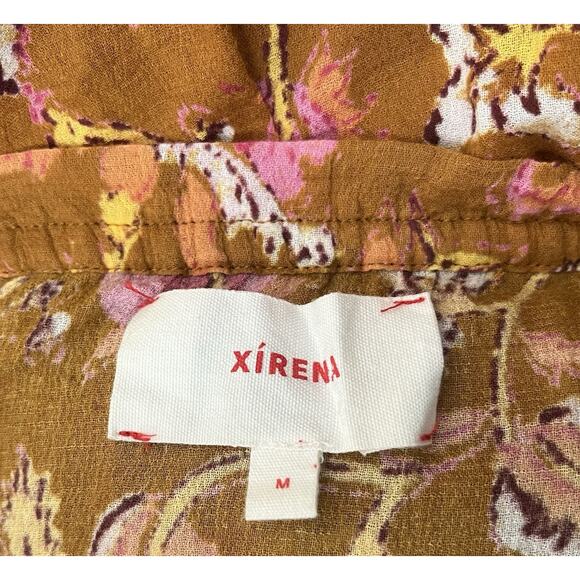 Xirena Poppy Off-The-Shoulder Midi Dress Sunset Floral Belted Pocket Size Medium - Picture 10 of 11
